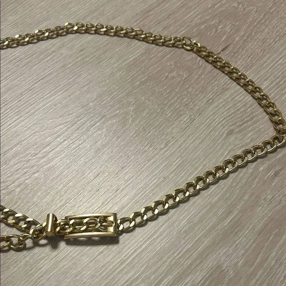 Lightweight Gold Toned Cuban Style Chain Belt